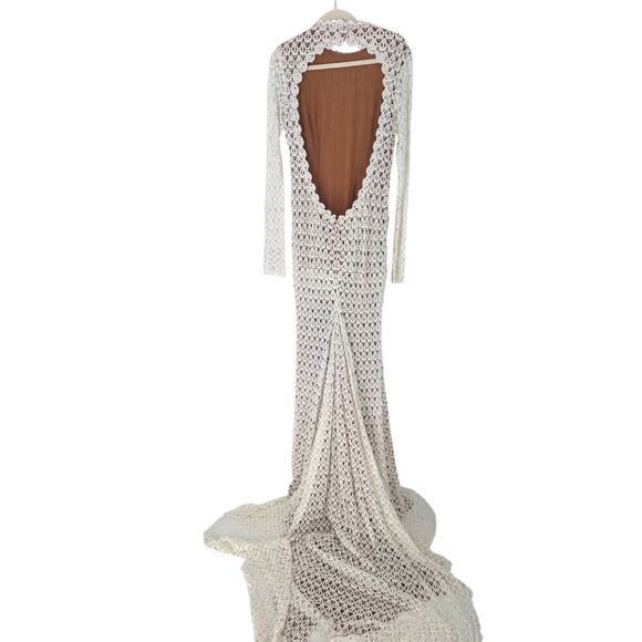 Daughters of Simone Hollis Lace Wedding Gown XL Open Back Boho Bridal - Picture 4 of 7